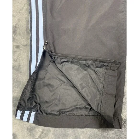 Adidas Windbreaker Track Pants Men's L Black Blue Ankle Zip 228165 - Picture 4 of 9